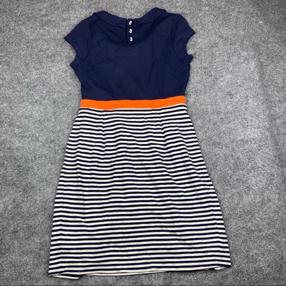 Navy and Orange Striped Dress - Picture 3 of 5